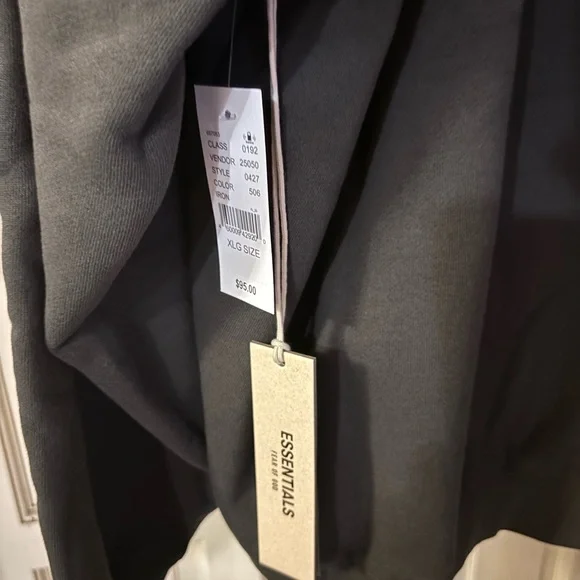 Essentials Charcoal Hoodie with 1977 Print - Picture 4 of 4